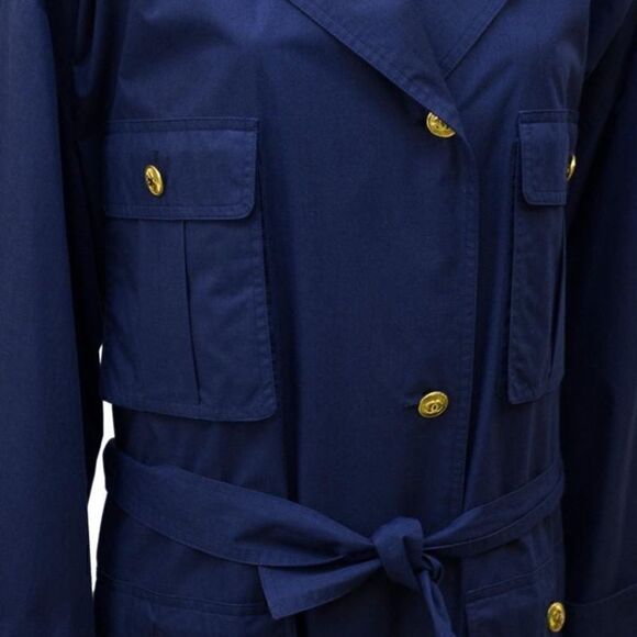 Vintage CHANEL Navy belted trench coat circa 1980 - Picture 15 of 15